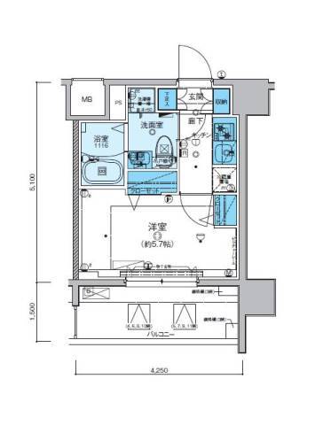 リヴシティ横濱新川町弐番館の間取り写真