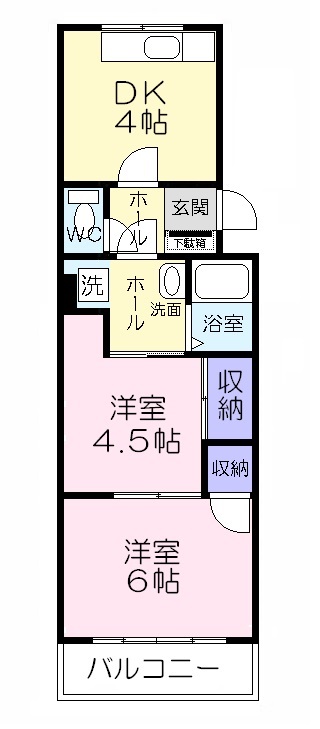 豊橋市東雲町のマンションの間取り