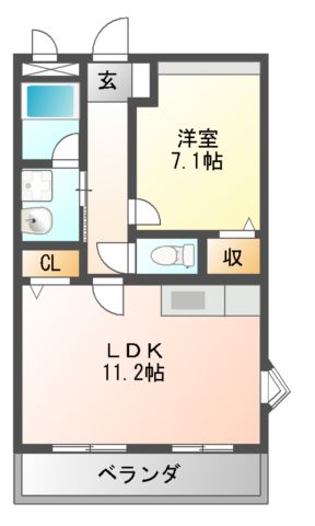 羽曳野市樫山のマンションの間取り