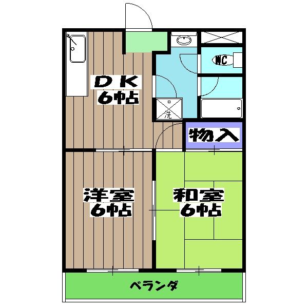 京都市右京区西京極午塚町のマンションの間取り