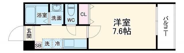 京都市中京区大文字町のアパートの間取り