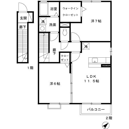 グレイス若久　A棟の間取り