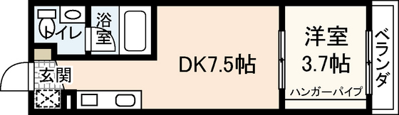 広島市佐伯区五日市中央のアパートの間取り