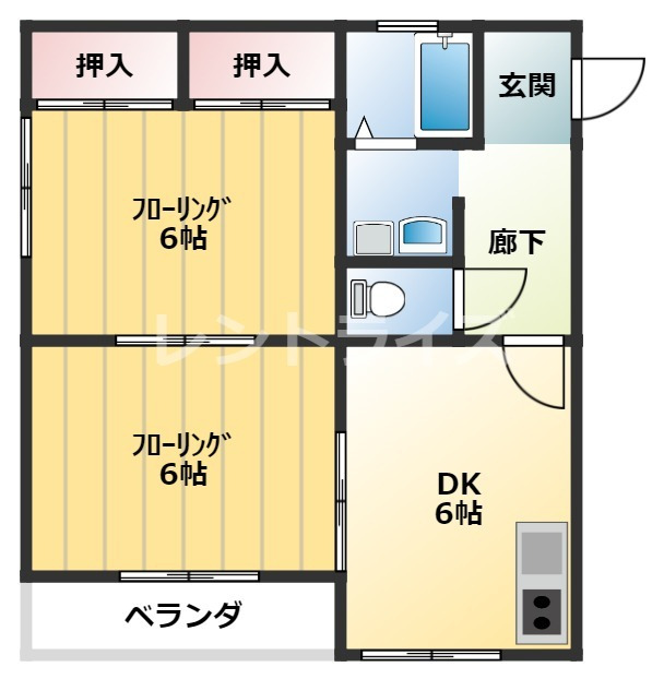 一宮市観音寺のアパートの間取り