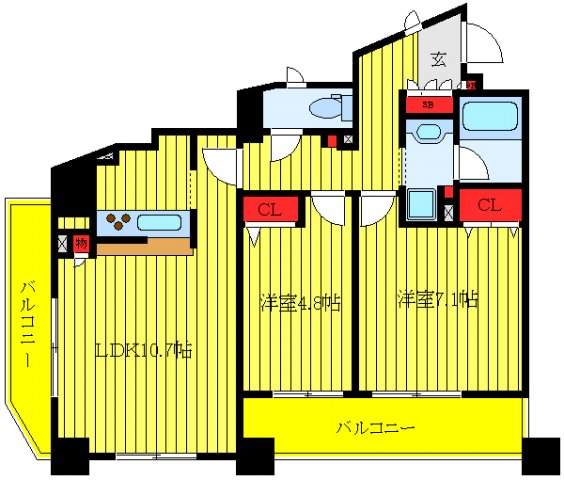 カスタリア荒川の間取り