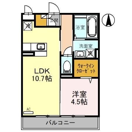 金沢市小坂町のアパートの間取り