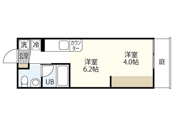 広島市東区戸坂大上のアパートの間取り