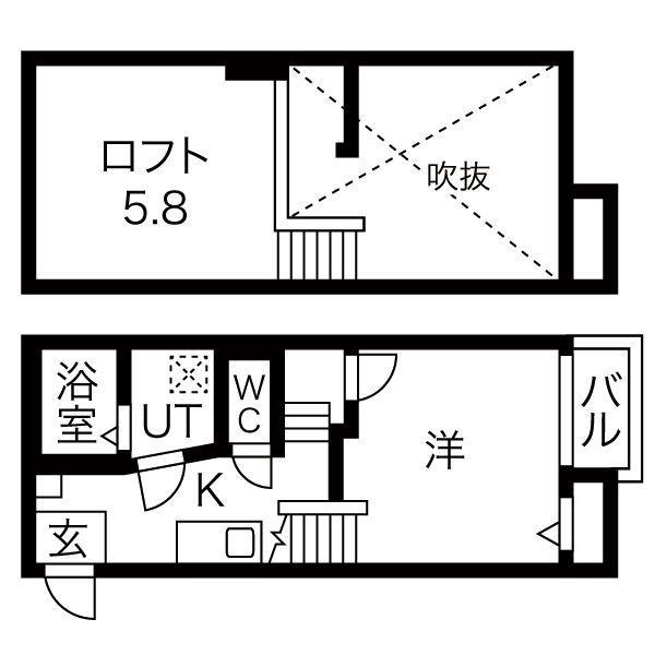 【名古屋市中村区元中村町のアパートの間取り】