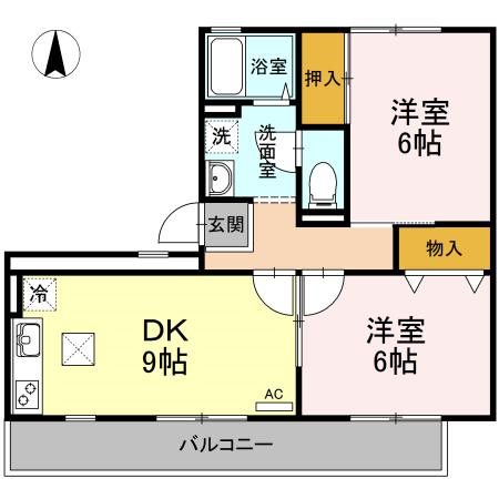 相模原市緑区西橋本のアパートの間取り