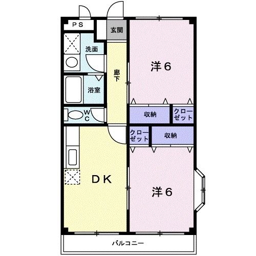 金沢市鞍月東のアパートの間取り