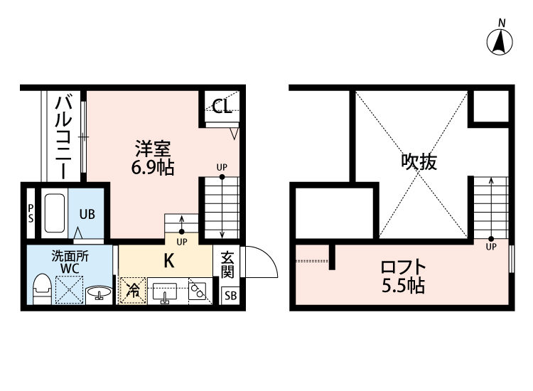 熊本市中央区大江のアパートの間取り