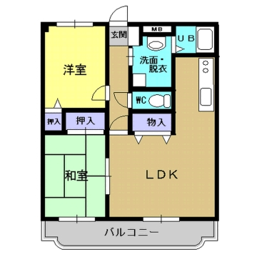 菊池郡菊陽町光の森のマンションの間取り