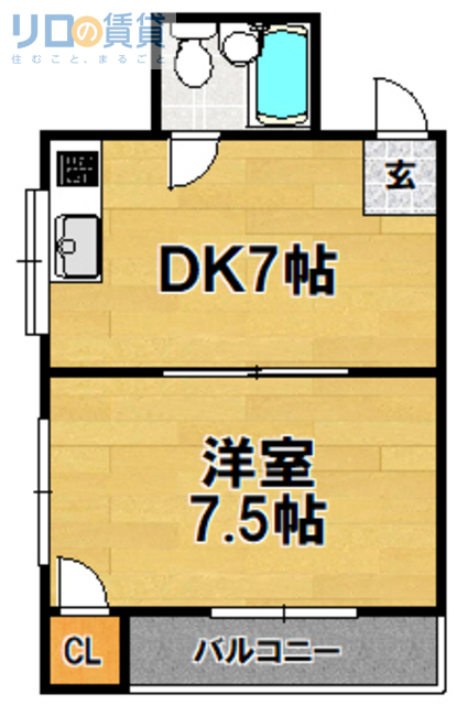 大阪市東淀川区小松のマンションの間取り