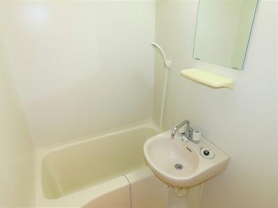 バス・シャワールーム　洗面台とユニット式のお風呂です