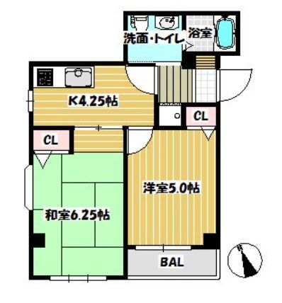 福岡市早良区南庄のマンションの間取り