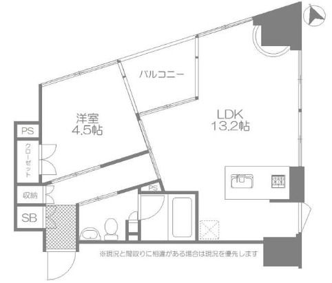 港区高輪のマンションの間取り