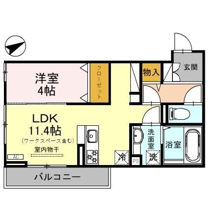 三条市南四日町のアパートの間取り