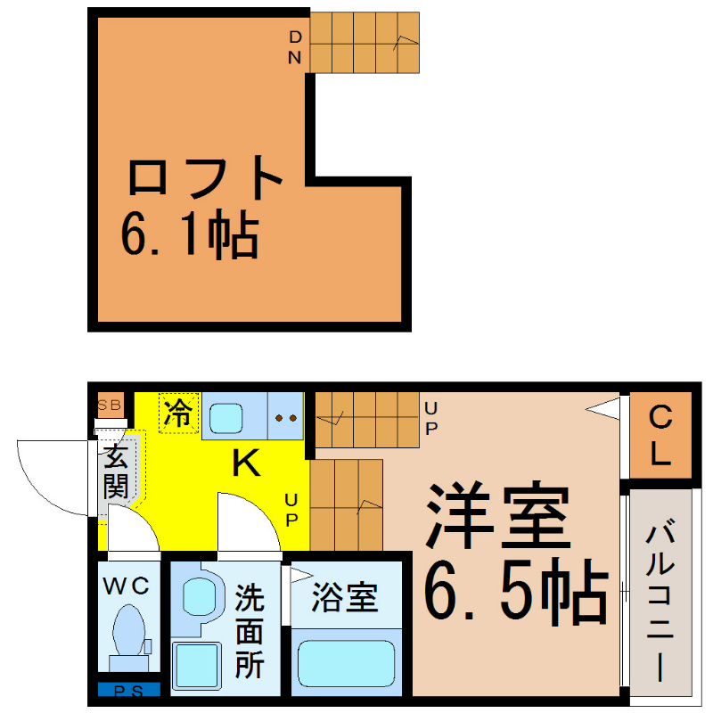 名古屋市中村区大日町のアパートの間取り