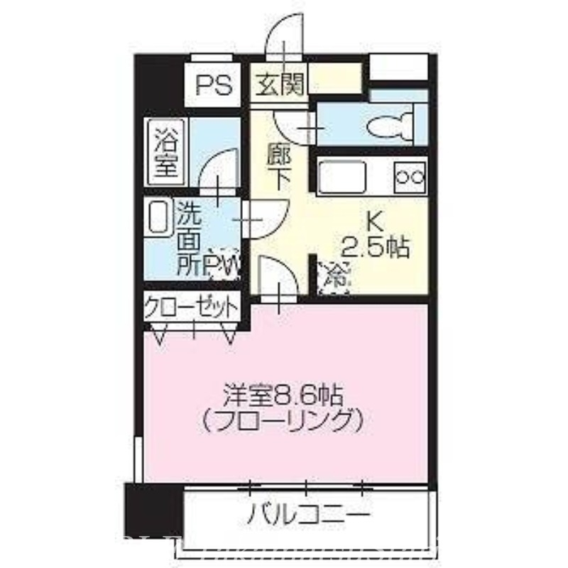 高松市築地町のマンションの間取り