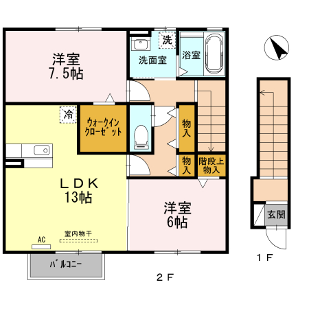 富山市堀のアパートの間取り