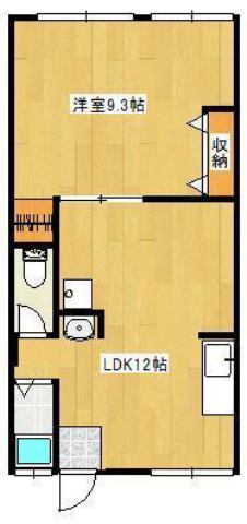 安芸郡府中町青崎東のアパートの間取り