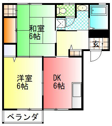 小田原市羽根尾のアパートの間取り