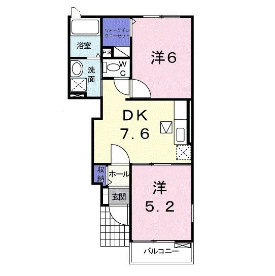 高崎市箕郷町上芝のアパートの間取り