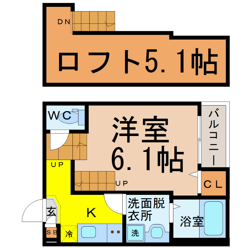 名古屋市中村区大日町のアパートの間取り