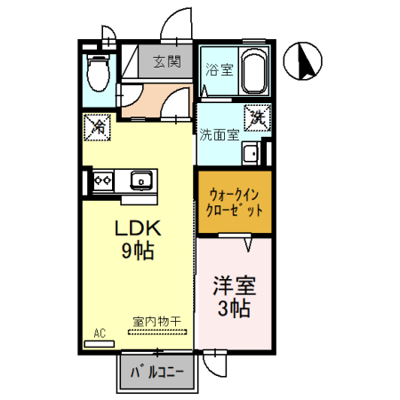 富山市千代田町のアパートの間取り