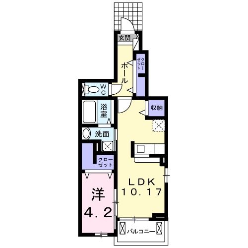 橿原市高殿町のアパートの間取り