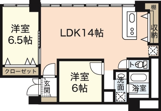 広島市中区舟入川口町のマンションの間取り