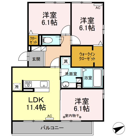 御殿場市二枚橋のアパートの間取り