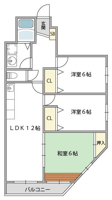 大阪市平野区長吉出戸のマンションの間取り