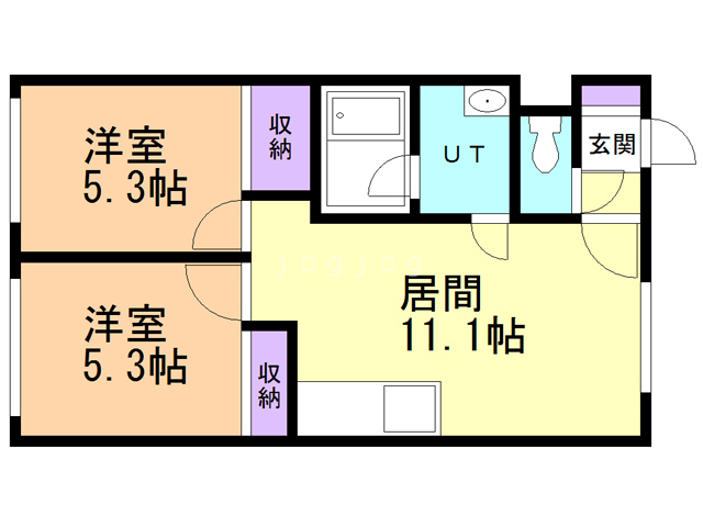 札幌市西区発寒七条のマンションの間取り