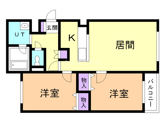 札幌市東区北四十六条東のマンションの間取り