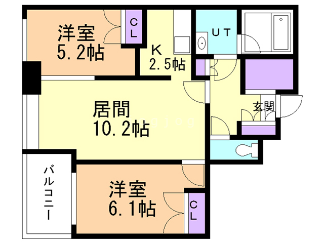 札幌市中央区南三条東のマンションの間取り