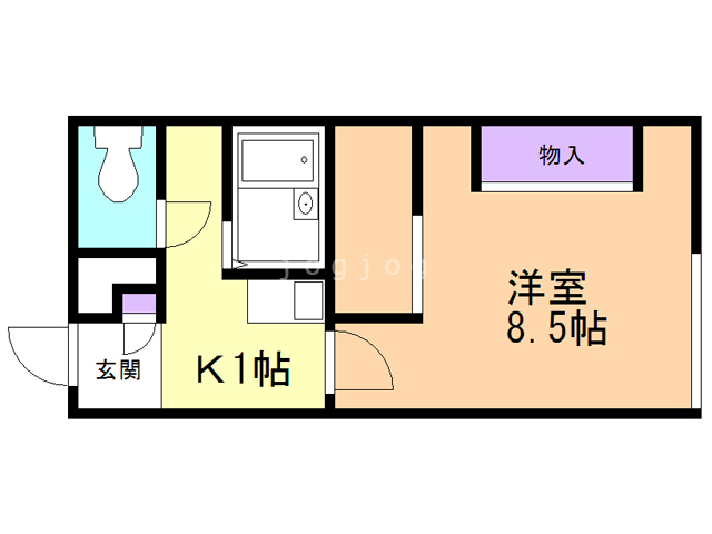 札幌市西区八軒四条東のアパートの間取り