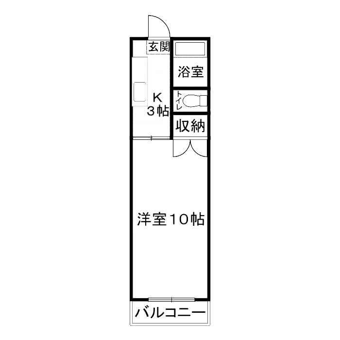 下関市大学町のアパートの間取り