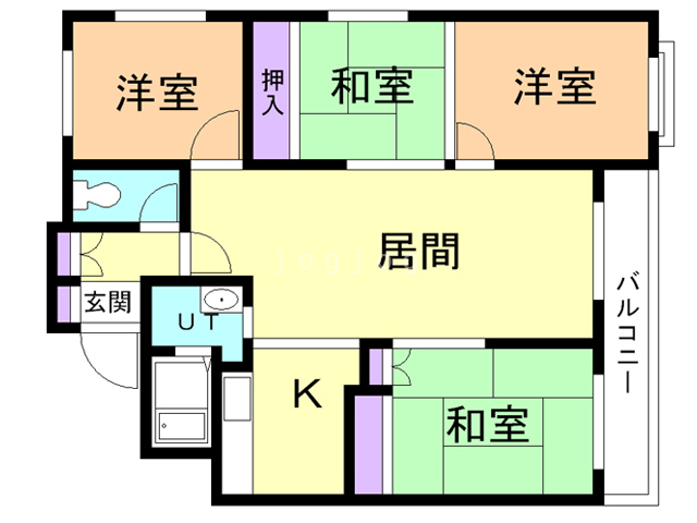 平岸ハイツ第二の間取り