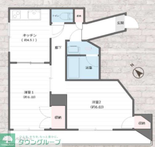 中野区弥生町のマンションの間取り