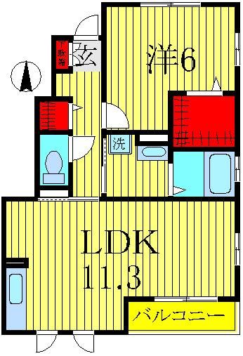 流山市おおたかの森北のアパートの間取り