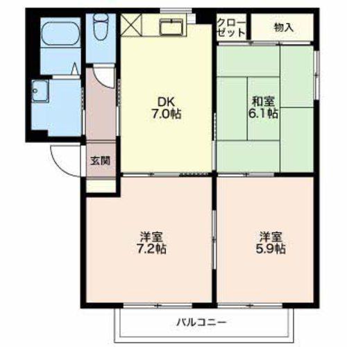 北長野駅・朝陽駅徒歩圏・バリュージュ南堀　Ｂの間取り