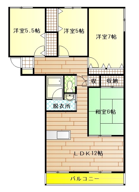 【旭川市豊岡七条のマンションの間取り】