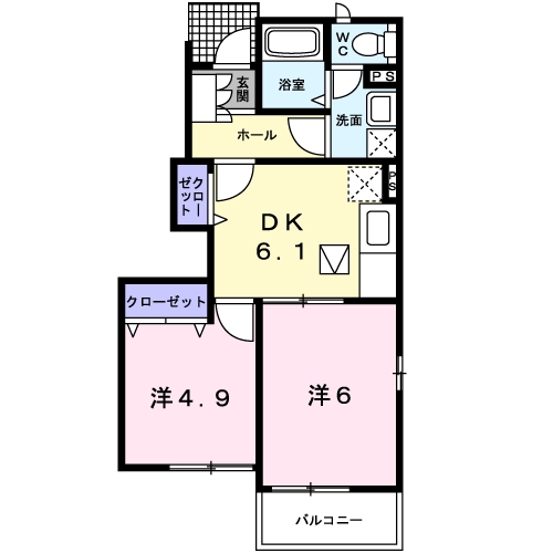 [家電付き] グランツ和の間取り