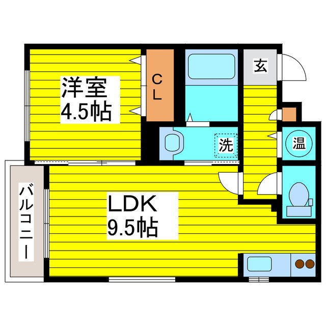 札幌市東区北二十一条東のマンションの間取り