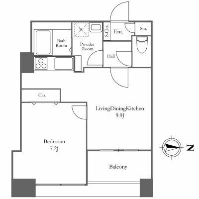 中央区佃のマンションの間取り