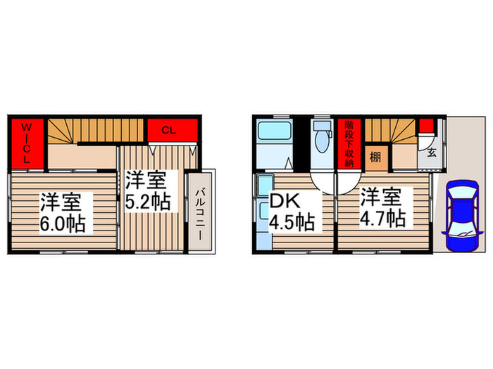 川越市古市場貸家の間取り写真
