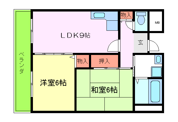 地下鉄谷町線 出戸駅 徒歩1分 7階建 築32年の間取り写真