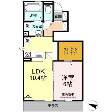 上益城郡益城町大字古閑のアパートの間取り