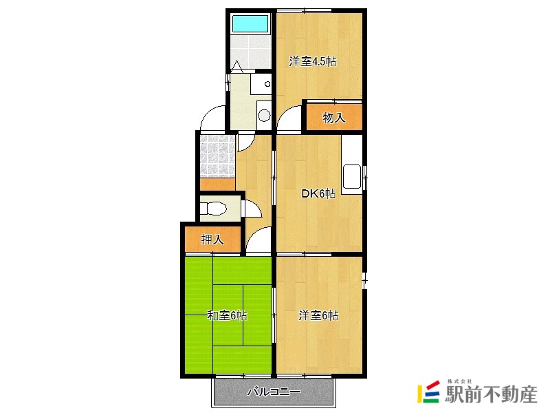 朝倉郡筑前町東小田のアパートの間取り